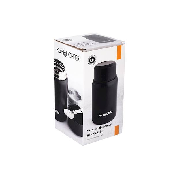 Termos ALPHA obiadowy nierdzewny 500ml czarny KonigHOFFER