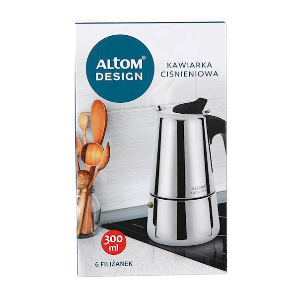 KAWIARKA stalowa chrom 300ml na 6 filiżanek 020402319 ALTOM
