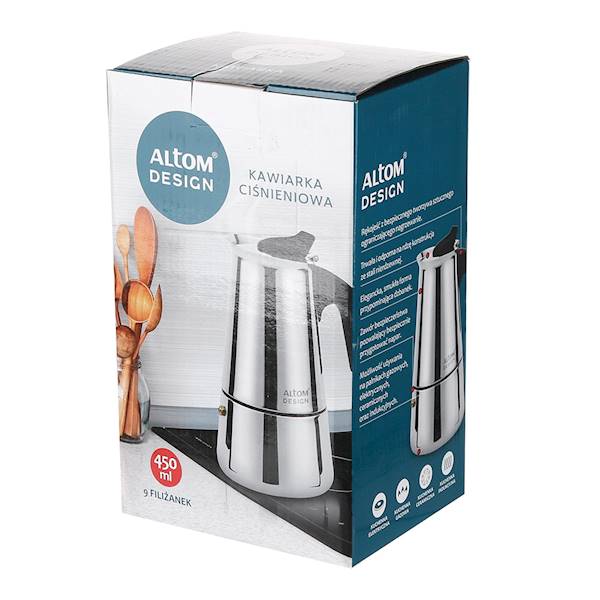 KAWIARKA stalowa chromowa 450ml na 9 filiżanek 020402320 ALTOM