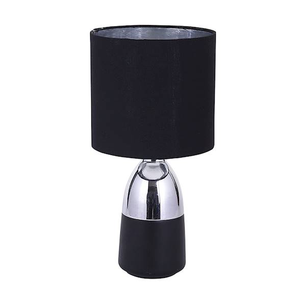 LAMPA STOŁOWA MATAL + abażur 16x31cm chrom + czarny 1704001213 ALTOM