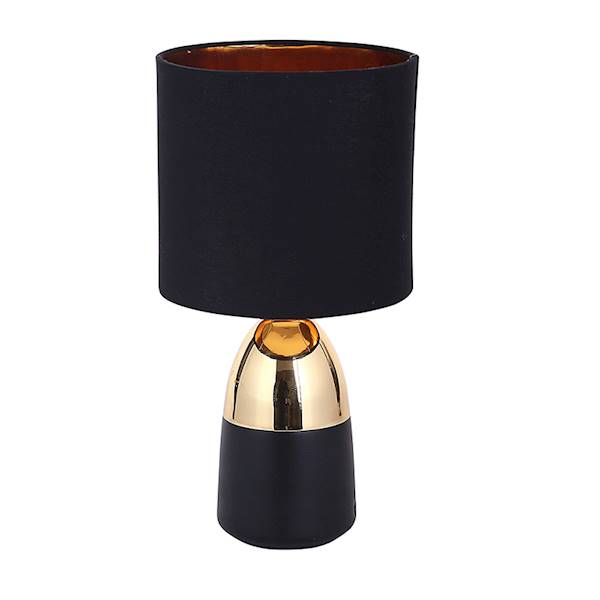 LAMPA STOŁOWA MATAL + abażur 16x31cm złoto + czarny 1704001214 ALTOM