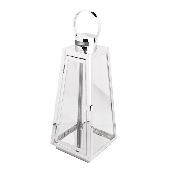 LATARNIA metalowa stożkowa 21x20x50cm chromowa 1704001200 ALTOM