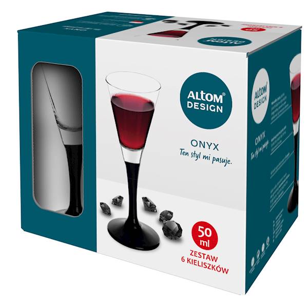 ONYX komplet 6 kieliszków na stopce 50ml 0103006382 ALTOM