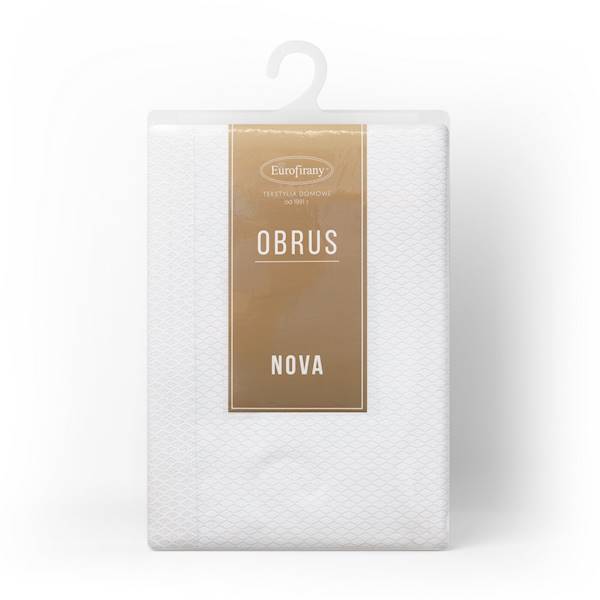 EU.OBRUS JULIA 145X350 391173 BIAŁY+SREB. NITKA