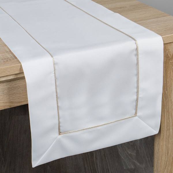 BIEŻNIK MADELE 40x200 BIAŁY+ZŁOTA LAMÓWKA 386395 EUROFIRANY