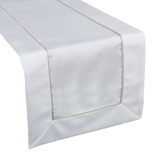 BIEŻNIK MADELE 40x200 BIAŁY+ZŁOTA LAMÓWKA 386395 EUROFIRANY
