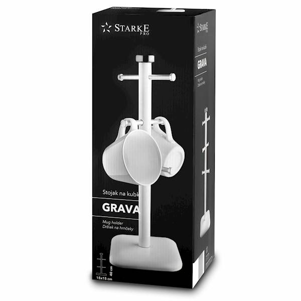 TA.STARKE GRAVA WHITE STOJAK NA KUBKI 15X40CM