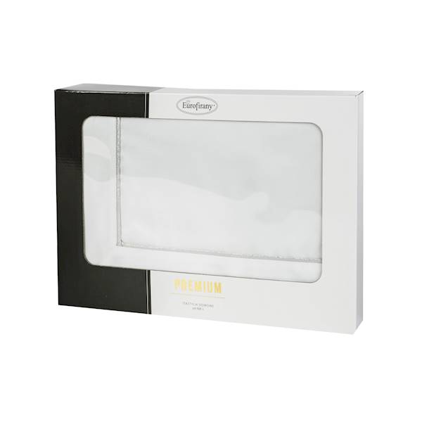OBRUS MADELE 145x350 BIAŁY+SREBRNA LAMÓWKA 371354 EUROFIRANY