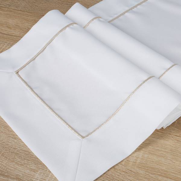 BIEŻNIK MADELE 40x140 BIAŁY+ZŁOTA LAMÓWKA 386393 EUROFIRANY