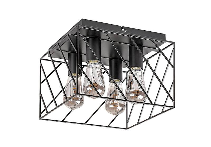 BOROO LAMPA SUFITOWA CZARNA KLATKA 4xE27 71027 RABALUX