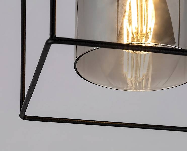 CHADWICK LAMPA SUFITOWA CZARNA KLATKA 1xE27 71031 RABALUX