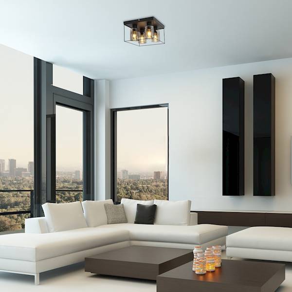CHADWICK LAMPA SUFITOWA KLATKA CZARNA 4xE27