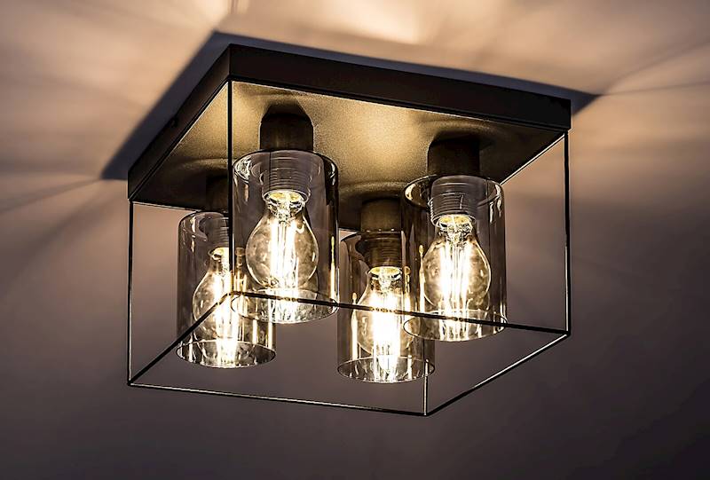 CHADWICK LAMPA SUFITOWA KLATKA CZARNA 4xE27