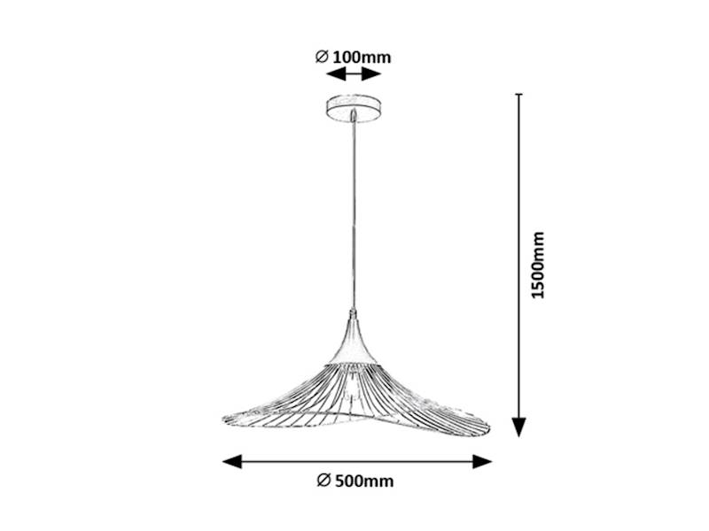 SOMBRERO LAMPA WISZĄCA CZARNA 1xE27  50cm