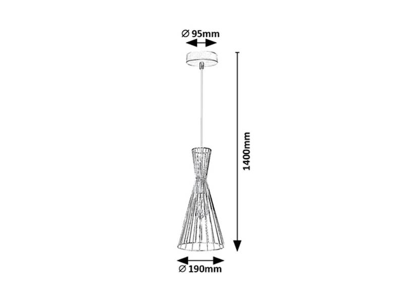 LEANDROS LAMPA WISZĄCA CZARNA 1xE27 140cm 72005 RABALUX