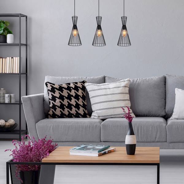 LEANDROS LAMPA WISZĄCA CZARNA 1xE27 140cm 72005 RABALUX