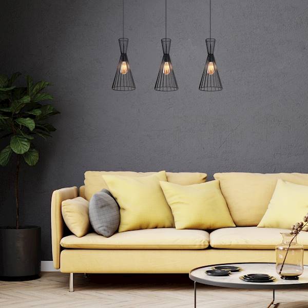 LEANDROS LAMPA WISZĄCA CZARNA 3xE27 150cm 72006 RABALUX