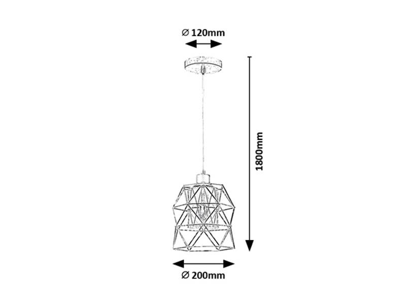 EMRYS LAMPA WISZĄCA druciak klosze przydymione 1xE27 CZARNA 72111 RABALUX