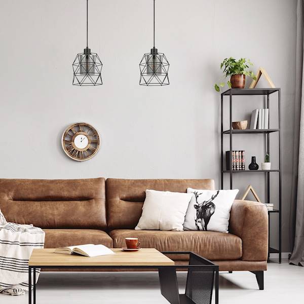EMRYS LAMPA WISZĄCA druciak klosze przydymione 1xE27 CZARNA 72111 RABALUX