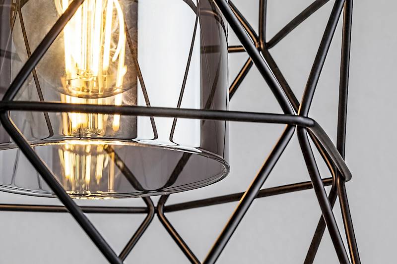 EMRYS LAMPA WISZĄCA druciak klosze przydymione 1xE27 CZARNA 72111 RABALUX