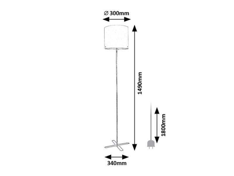 IZANDER LAMPA PODŁOGOWA CZARNA/BIAŁA 1xE27 149cm 74011 RABALUX