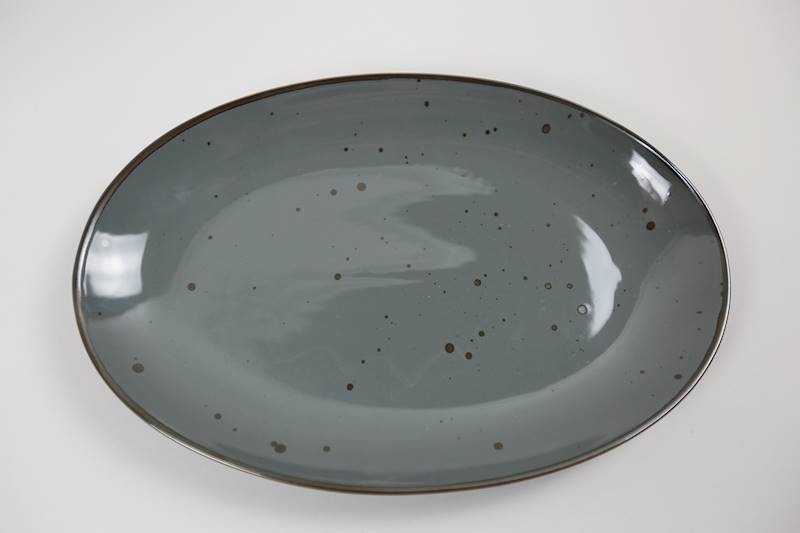 PÓŁMISEK OWALNY 31CM ALUMINA COTTAGE GRAPHITE BOGUCICE