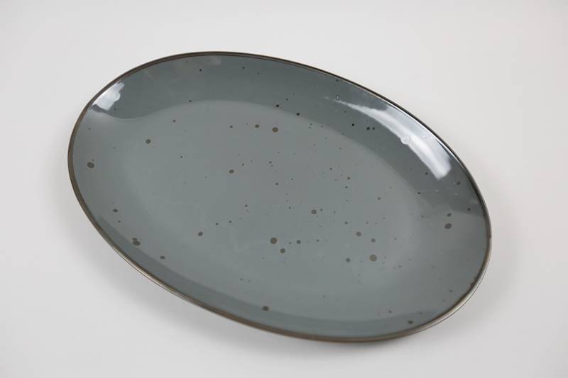 PÓŁMISEK OWALNY 31CM ALUMINA COTTAGE GRAPHITE BOGUCICE