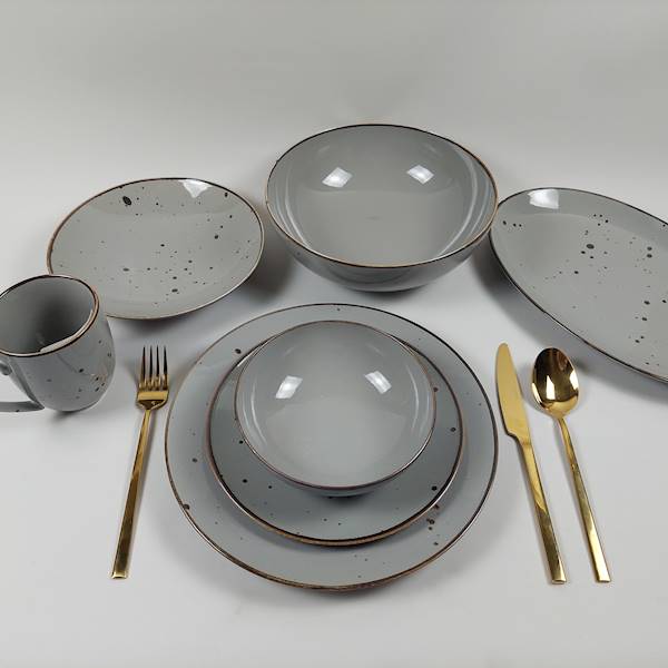 TALERZ PŁYTKI ALUMINA COTTAGE GREY 28CM BOGUCICE