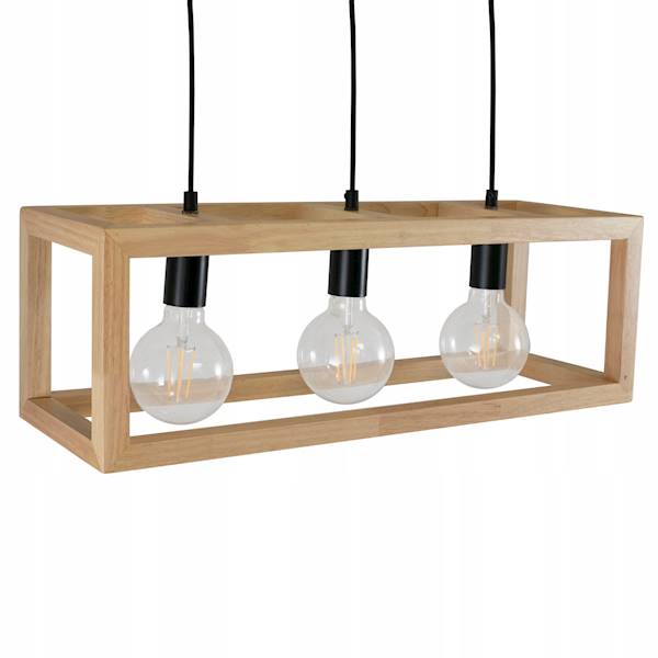 SMART LAMPA WISZ.KLATKA DREWNO 3xE27 317 BK+SOSNA
