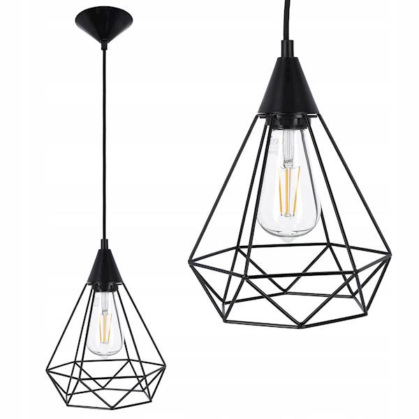 SMART LAMPA WISZ.DIAMENT 6763 Y309 BK 1xE27 CZARNA