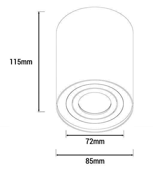 SMART DOWNLIGHT TUBA SM-500B  OKRĄGŁA 1580 CZARNA