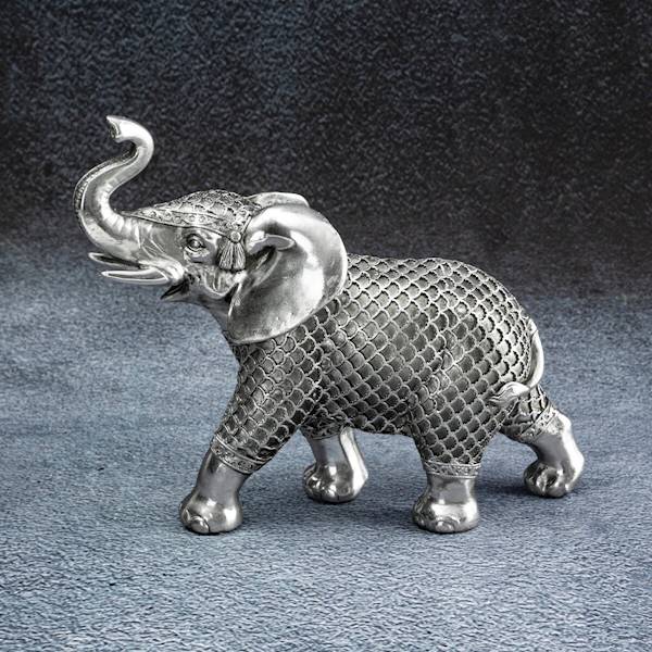 EU.FIGURA EVAN/FIG/03 25x9x20 SREBRNY SŁOŃ 440182
