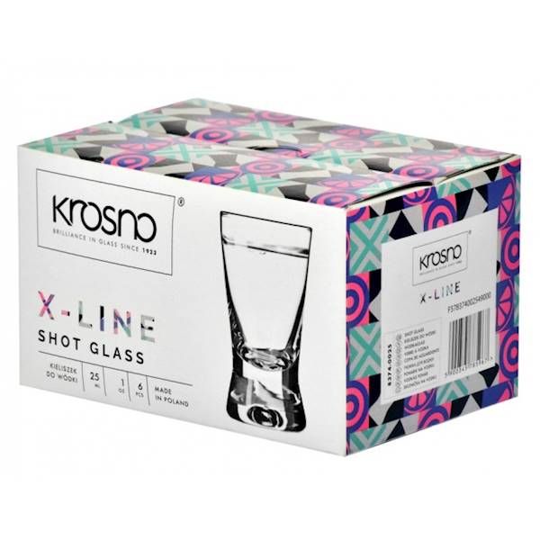 KROSNO X LINE 6 KIELISZKÓW 25ml SHOT MAŁY 