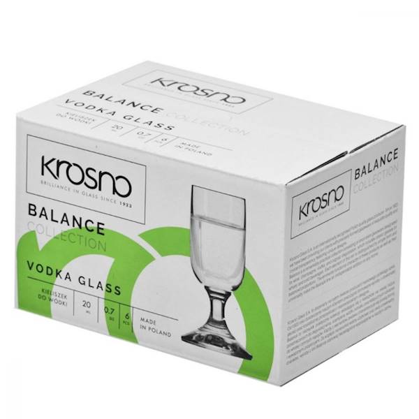 KROSNO BALANCE 6 KIELISZKÓW DO WÓDKI NA STOPCE 20ML