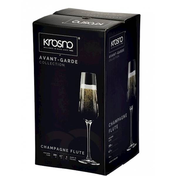 KROSNO AVANT-GARDE 4 KIELISZKI DO SZAMPANA 200ml