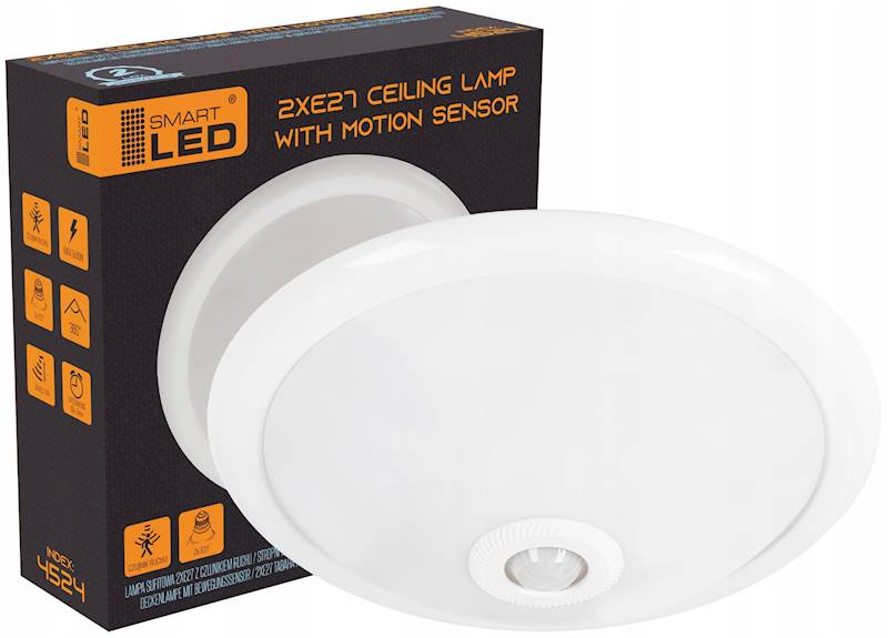 SMART PLAFON 2xE27 +CZUJNIK PIR ES-CP01 4524 BIAŁY