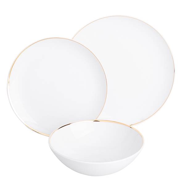 MARIAPAULA MODERNA GOLD zestaw talerzy okrągłych 6 osób 18 elementów 01010011038 ALTOM