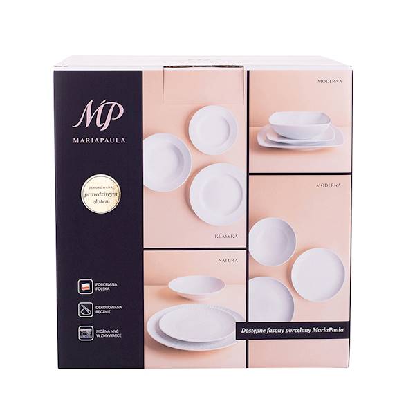 MARIAPAULA MODERNA GOLD zestaw talerzy okrągłych 6 osób 18 elementów 01010011038 ALTOM