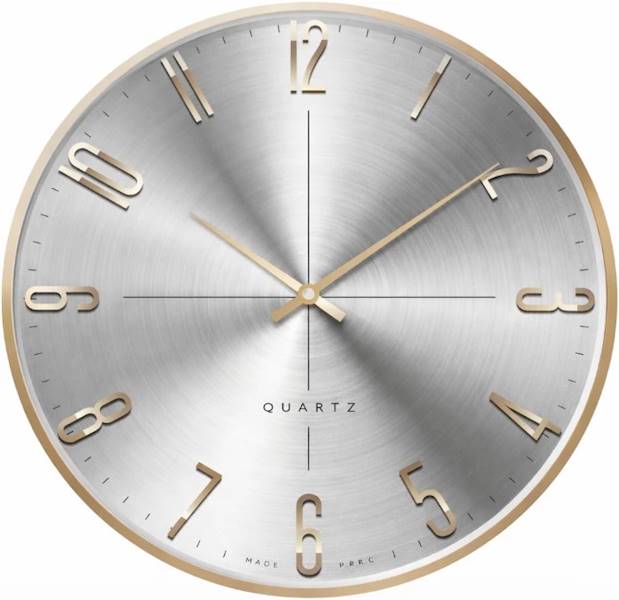 ZEGAR ŚCIENNY FI39cm 1768.064 kolor: tarcza inox, szampański bok, szampańske cyfry CHERMOND