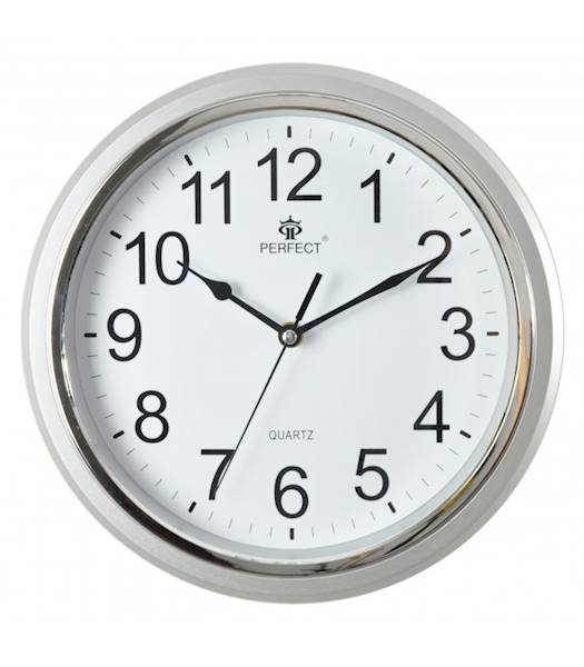 VOL.ZEGAR ŚCIENNY PERFECT FX-5842 FI28CM SREB.+CHR