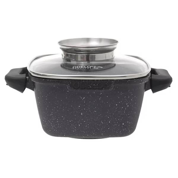 Garnek SEREY Greblon kwadratowy 16/9,2cm 1,7L z pokrywą i aromatyzerem OD2256 ODELO