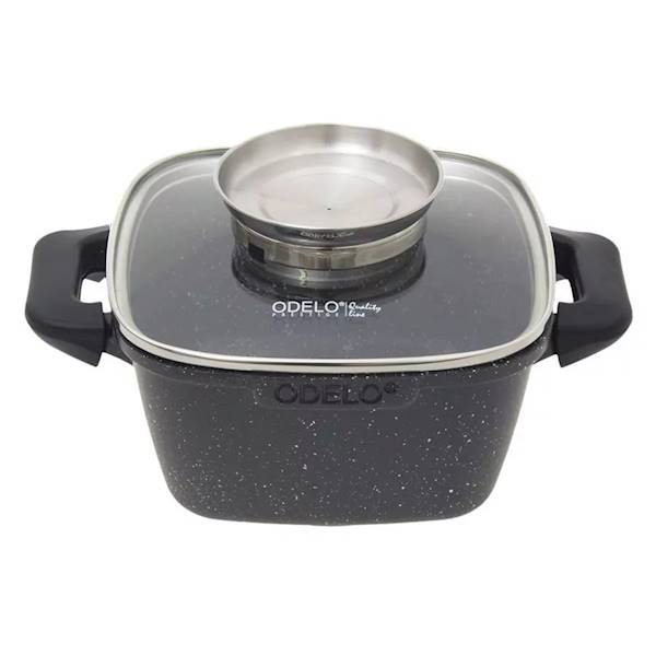 Garnek SEREY Greblon kwadratowy 22/10cm 3,8L z pokrywą i aromatyzerem OD2257 ODELO