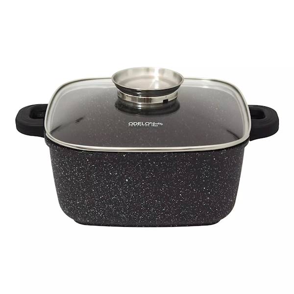 Garnek SEREY Greblon kwadratowy 26/11cm 5,8L z pokrywą i aromatyzerem OD2258 ODELO