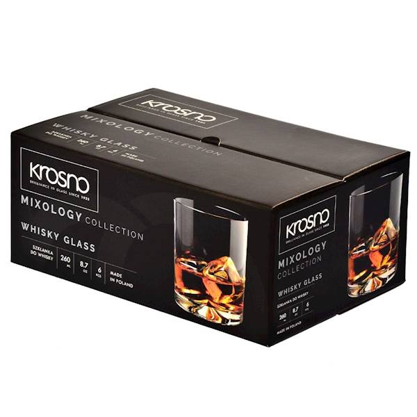 KROSNO MIXOLOGY 6 SZKLANEK NISKICH DO WHISKY 260ML