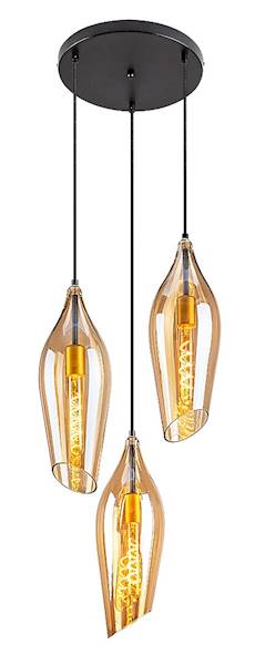 Lampa wisząca BELLINI 3xE27 zwis plafon miodowy klosz 72203 RABALUX
