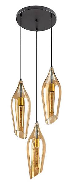 Lampa wisząca BELLINI 3xE27 zwis plafon miodowy klosz 72203 RABALUX