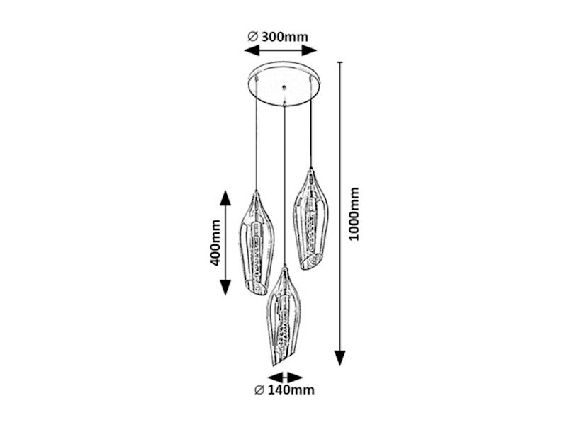 Lampa wisząca BELLINI 3xE27 zwis plafon miodowy klosz 72203 RABALUX