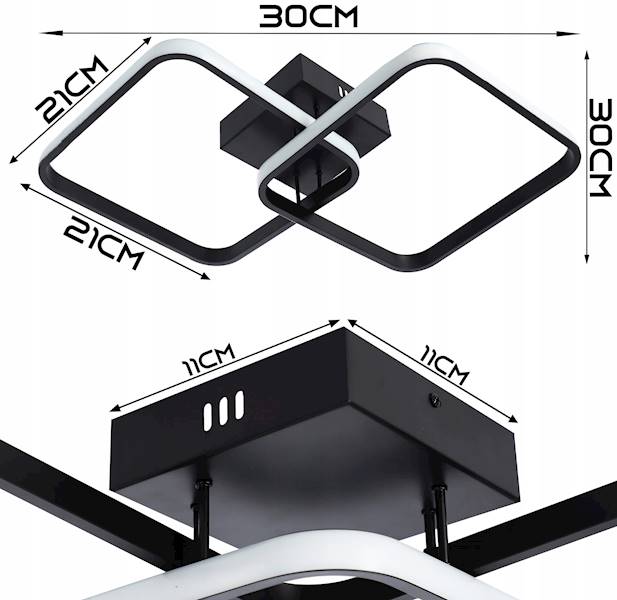 SMART PLAFON LED MODERN 28W 4000K 6840 5516 CZARNY