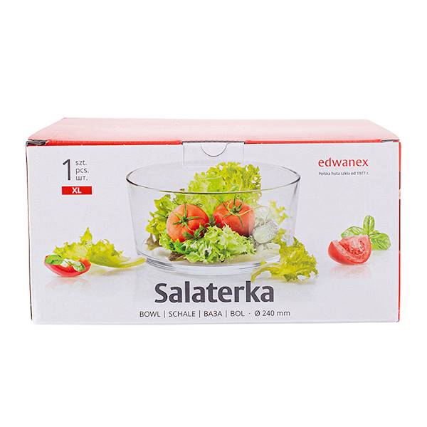 EDWANEX SALATERKA OKRĄGŁA SZKLANA 24x10cm