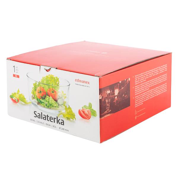 EDWANEX SALATERKA OKRĄGŁA SZKLANA 24x10cm